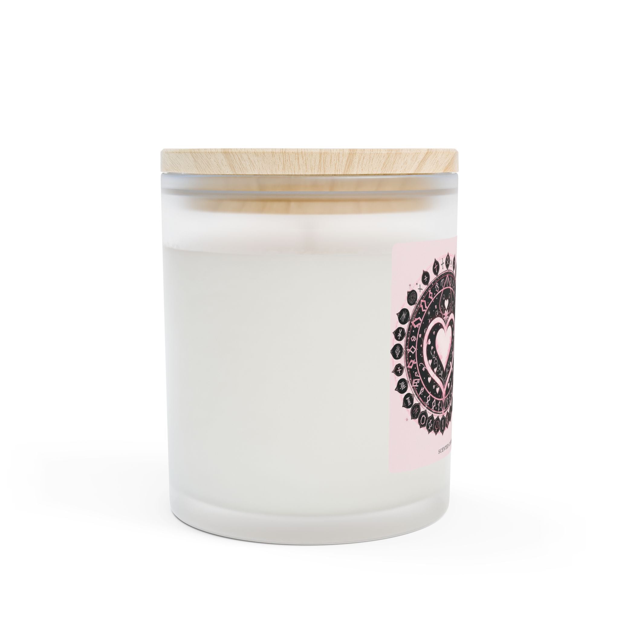 Love Spell Frosted Glass Candle – 11oz Oakmoss & Amber Scented Gift