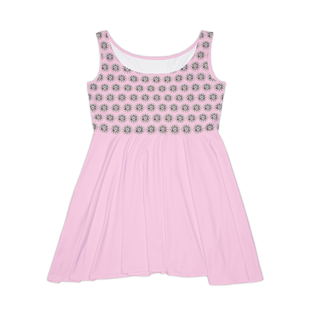 Pink Floral Crop-Top Skater Dress — Women's Casual Summer Dress
