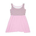 Pink Floral Crop-Top Skater Dress — Women's Casual Summer Dress