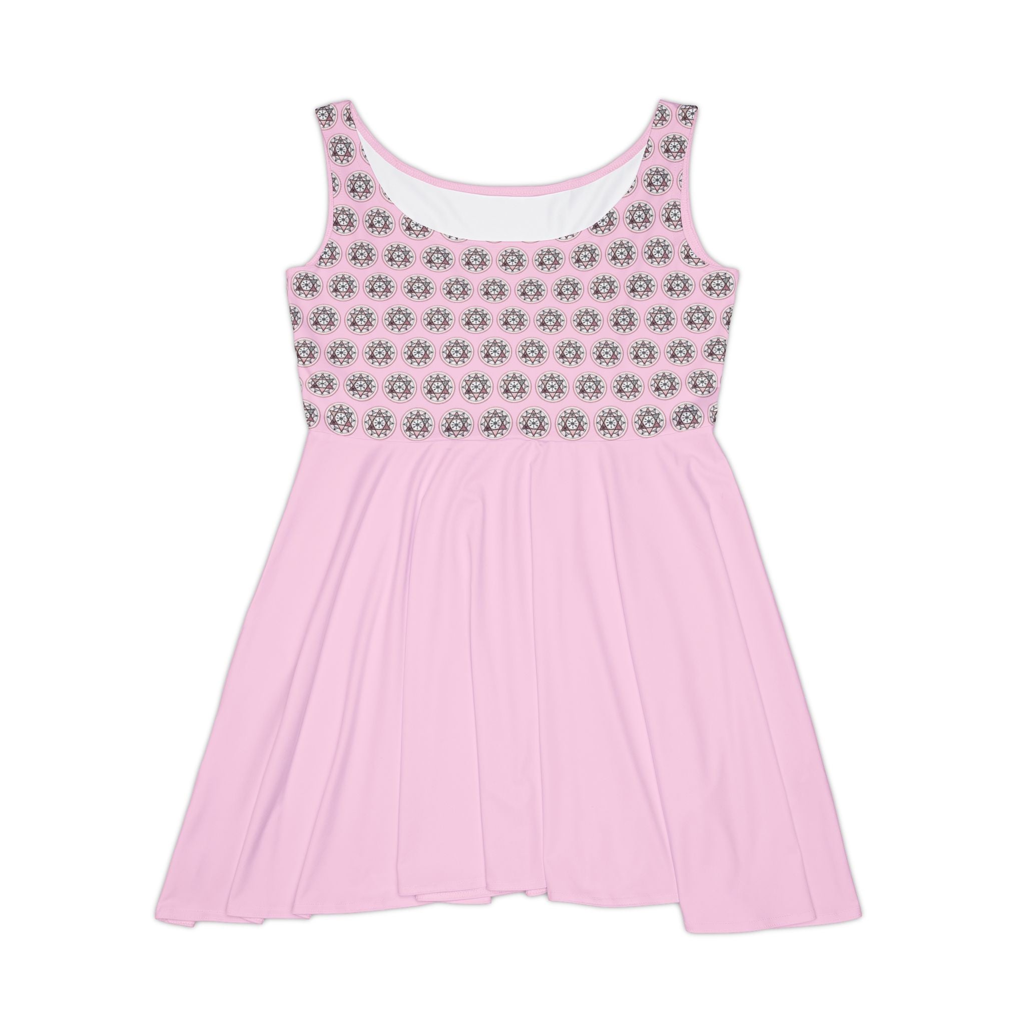 Pink Floral Crop-Top Skater Dress — Women's Casual Summer Dress